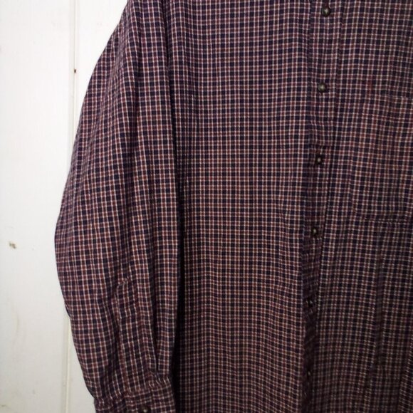 Izod Shirt Men L Button Down Long Sleeve Plaid Black Red - Picture 6 of 14